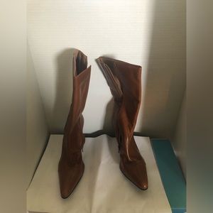 Women’s light brown leather boots #size 8M